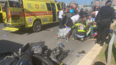 يافا : إصابة خطرة راكب دراجة نارية في شارع شلافيم